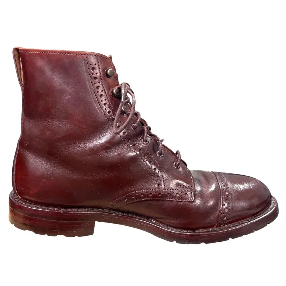 Allen Edmonds Men’s Hamilton Wide Burgundy Brogue Chukka Boot Size US 8 E